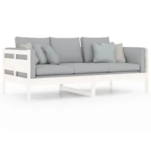 Berkfield Day Bed White Solid Wood Pine 90x190 cm