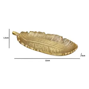 Melody Maison Gold Metal Feather Trinket Dish