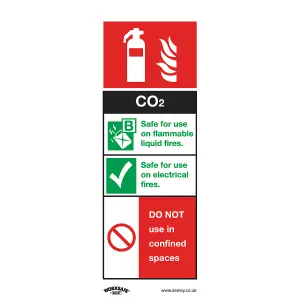 Sealey Safe Conditions Sign CO2 Fire Extinguisher Rigid Plastic x10 SS21P10