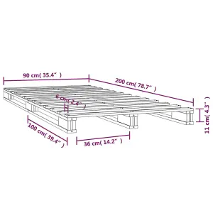 Berkfield Pallet Bed White 90x200 cm Solid Wood Pine