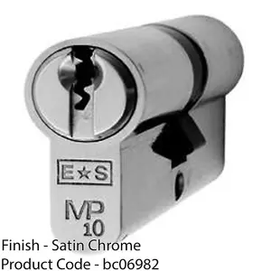 80mm EURO Cylinder Lock & Thumb Turn - 10 Pin Satin Chrome Front Door Barrel