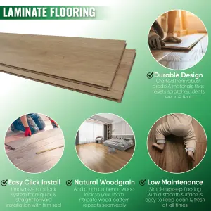 Laminate Flooring Planks Floorboard Planks Waterproof Solid Planks 10mm Oak Laminate 122 X 20cm 1.47 m²