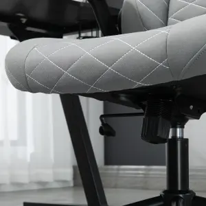 Vinsetto High-Back Home Office Chair w/ Flip Up Armrests Swivel Seat Light Grey