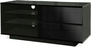 Homeology Gallus Gloss Black with 2-Black Drawers and 2 Shelves up to 55"LED, LCD, Plasma Cabinet TV Stand