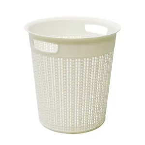 JVL Knit Design Loop Plastic Round Bin, Ivory