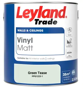 Leyland Trade Vinyl Matt Walls & Ceilings Emulsion Paint Green Tease (PPG1223-1) 2.5L