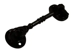 Blooma Black Antique effect Cast iron Cabin hook, (L)102mm