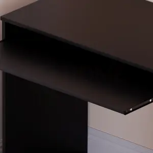 Vida Designs Huby Black Computer Desk Workstation with Keyboard Tray