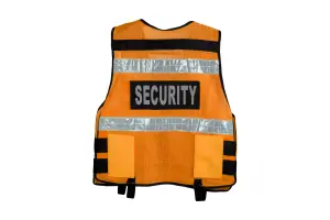 RAC3 High Visibility Security Vest - Multi-Pocket, Body Camera Mount, Breathable Mesh - Fits Up to 5XL ( Orange )