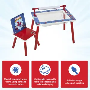 Marvel Spidey and His Amazing Friends Kids Table and Chair Set - Activity Table for Toddlers with Lift-Up Tabletop & Chalkboard