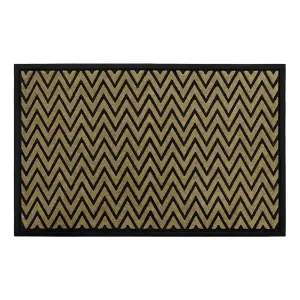 JVL Vienna Rubber Backed Scraper Doormat, 60x90cm, Zigzag