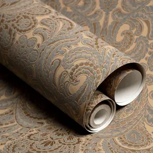 Galerie Adonea Ares Burly Woods Metallic Damask 3D Embossed Wallpaper Roll