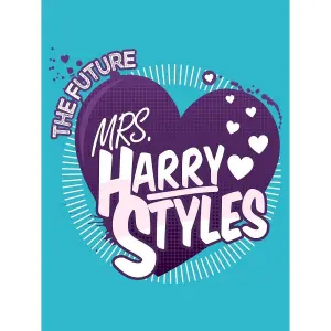 Grindstore The Future Mrs Harry Styles Filled Cushion Turquoise (One Size)