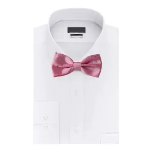 Rose Pink Satin Polyester Bow Tie for Casual & Formal Wear, Wedding Party Accessory