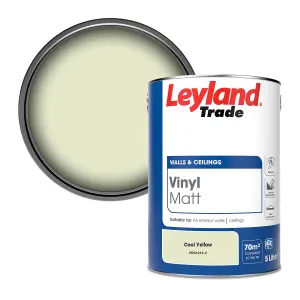 Leyland Trade Vinyl Matt Walls & Ceilings Emulsion Paint Cool Yellow (PPG1216-2) 5L