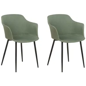 Set of 2 Dining Chairs ELIM Dark Green