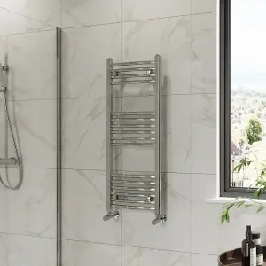 Right Radiators 1000x400 mm Curved Heated Towel Rail Radiator Bathroom Ladder Warmer Chrome