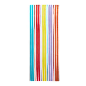 Catherine Lansfield Rainbow Stripe Beach Sun Lounger Towel 78x200cm Bright