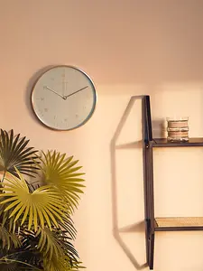 Interiors By Premier Versatile Gold And Mint Green Finish Wall Clock, Functional And Stylish Indoor Clock, Wall Clock For Outdoor