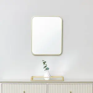 Melody Maison Gold Curved Framed Wall Mirror 50cm x 40cm