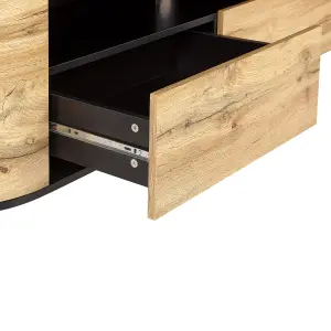 Beliani Rustic TV Stand Light Wood JEROME