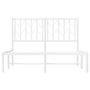 Berkfield Metal Bed Frame without Mattress with Headboard White 120x200cm