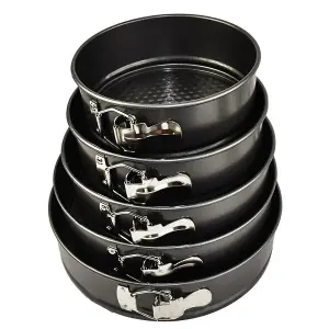 5Pc Round Cake Tins Baking Set Non-Stick Set of 5 Tier Wedding