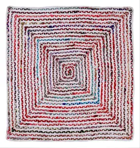 CARNIVAL Square Bedroom Rug Ethical Source with Recycled Fabric / 150 cm x 150 cm