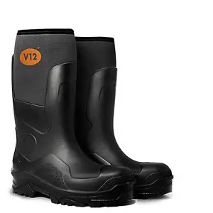 V12 Groundworker Lightweight Safety Wellington Boots Size UK 11 Black/Grey