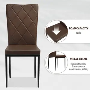 Bronwen Parsons Chair (Set of 4) Dark Brown Faux Leather