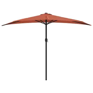 Berkfield Balcony Parasol with Aluminium Pole Terracotta 300x150x253 cm Half