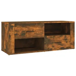 Berkfield TV Cabinet Smoked Oak 100x35x40 cm Engineered Wood