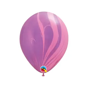 Qualatex Superagate Latex Swirl Balloons (Pack of 25) Pink/Violet (One Size)