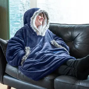 Snug Rug Eskimo - Navy Blue Wearable Blanket Oversized Hoodie Blankets for Adults Hooded