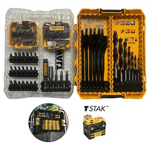 Dewalt Toughcase Extreme 107 Pc Screwdriver Flat Spade Brad Point Bit Tstak Set