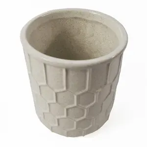 16cm White Honeycomb Ceramic Planter