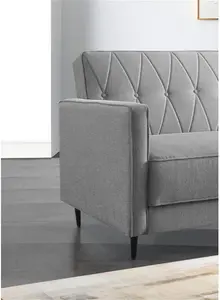 Locke 3 Seater Upholstered Reclining Sleeper Hykkon Upholstery Colour: Grey