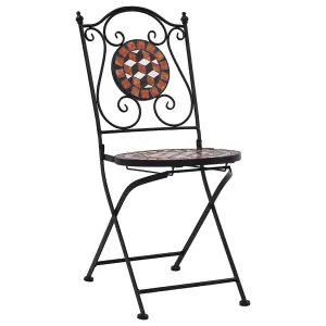 Berkfield Mosaic Bistro Chairs 2 pcs Brown Ceramic