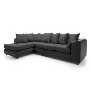 Dylan Large Corner Sofa Left Facing in Black