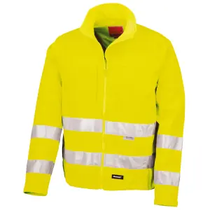 Result Core Mens High-Visibility Winter Blouson Softshell Jacket (Water Resistant & Windproof)