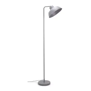 ValueLights Morris Grey Metal Stem Standing Floor Lamp with Angled Dome Shade for Living Room office