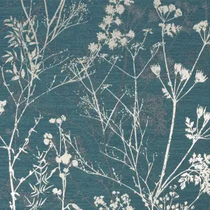 Superfresco Hedgerow Floral Teal Wallpaper