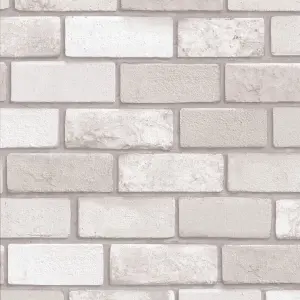 Arthouse Diamond Brick Wall Glitter Vinyl Faux Effect Textured Wallpaper