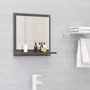 Dorlene Framed Wall Mounted Bathroom Mirror High Gloss Grey / 40 cm