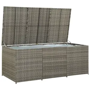 Berkfield Garden Storage Box Poly Rattan 180x90x75 cm Grey