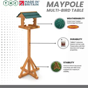 Maypole Adjustable Bird Table with Easy Clean Removable Base