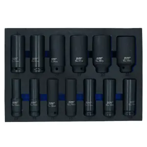 1/2in Drive Metric Deep Impact Impacted Sockets 6 Sided 13mm-32mm 13pc