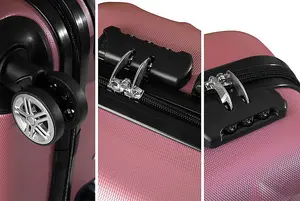 3-Piece Diamond Luggage Set - Rose Gold