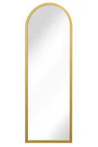 MirrorOutlet - The Arcus - Gold Metal Framed Arched Garden Wall Mirror 47" x 16" (120 x 40 cm)