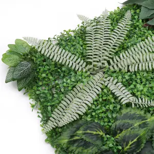 Artificial Green Grass Panel Backdrop, 60cm x 40cm, Tropical Leaf